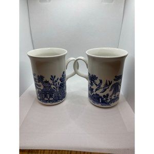 2 Pc. Churchill of England Blue Willow Mug Set
